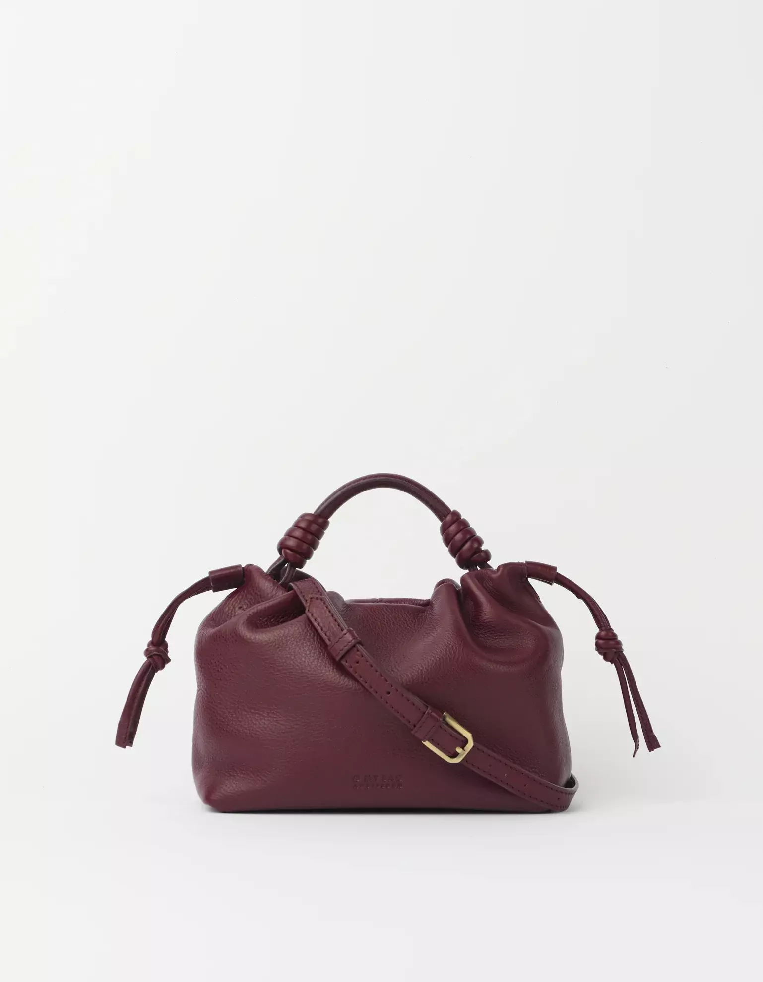 O MY BAG Kiki Mini Dark Cherry Soft Grain Ledertasche rot braun